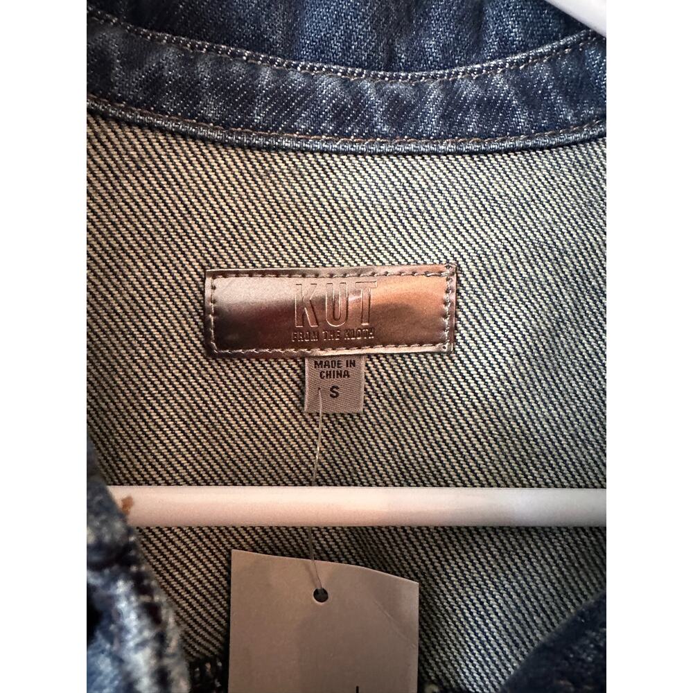 Kut from the Kloth S Raw Hem Demin Jacket New - Picture 3 of 8